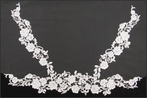 マリアベール ブライダルベール ウエディングベール アップリケの刺繍入りのマリアベールです。ロングベールからショートベールまでご用意しております。